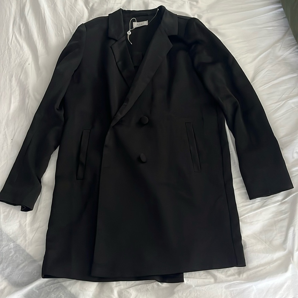 Oversized silky black blazer